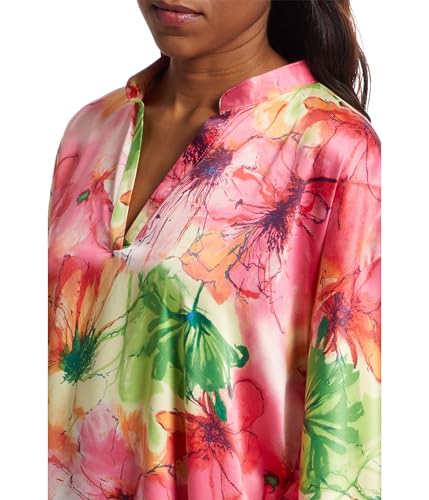 Image of N Natori Women's Radiance - Satin Mandarin Butterfly Caftan Length 52 inch