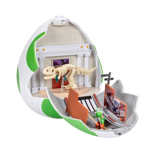 Image of The Super Mario Galaxy Movie - 9-Inch Yoshi Egg Playset with 1.5 inch Yoshi and Exclusive Fire Mario Action Figures, Opens to Reveal Double-Sided Playset!