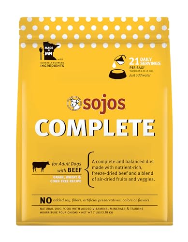Sojos Full Beef Recipe Grownup Grain-Free Freeze-Dried Uncooked Canine Meals, 7 Pound Bag Sojos Full Beef Recipe Grownup Grain-Free Freeze-Dried Uncooked Canine Meals, 7 Pound Bag