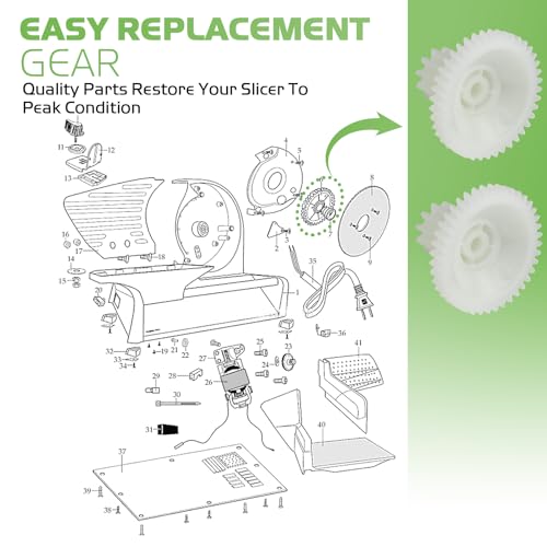 Motor Gear Replacement 2 Pack for Waring Food Slicer Part#26599 FS150 FS155 by Pokin - Image 6