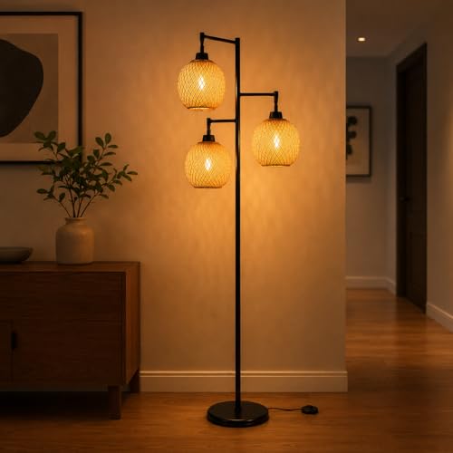Image of Premium Decorative LED Floor Lamp & Glass Art Collection - Modern FlloNight Light - Unique Aesthetic Home Gift (Rayzen)