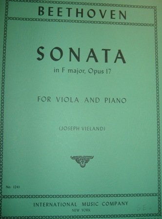 Beethoven Sonata F major Op 17 Viola piano. International Music n° 1241