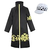 Anime Tra Cosplay Costume Coat One Robe Cape Surgeon Uniform Hat for Halloween