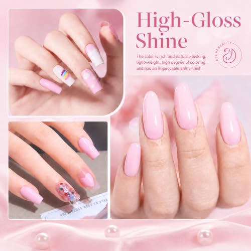 Image of AZUREBEAUTY Baby Pink Gel Nail Polish 18ML, UV /LED Soak Off Gel Polish | Soft Cream Light Pink Salon Nail Gel for Long Lasting High Gloss Manicure, French Nail Art for Women