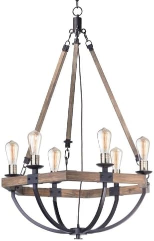 Maxim Lodge - 6 Light Chandelier - 29.25 Inches Wide and 42 Inches Tall -Traditional Installation