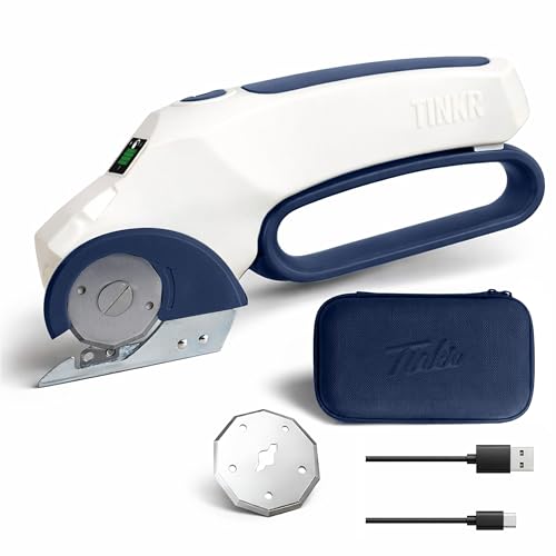 TINKR Laser Electric Scissors – Cordless Craft Cutter with Safety Blade & Laser Guide (Midnight)