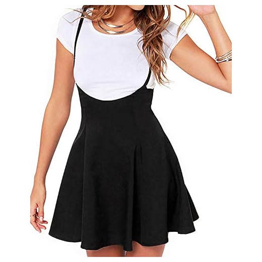 YOINS Kvinnors Bygel Kjol Basic Kort Kjol Hög Midja Skater Kjol A-Linje Mini Kjol Kawaii Klänningar för Dam A-svart XXL