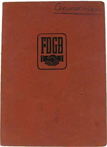 Mitgliedsbuch Freier Deutscher Gewerkschaftsbund FDGB