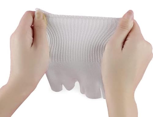 Viycuho Alignment Socks Foot & Toes Massage Toe Separator Spacer Relaxing Stretch Tendon Pain Relief Yoga Sports Gym Five Toe Separator Socks (White - 1 Pair, Medium) #TOP5