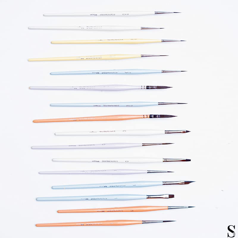 Image of Stationerie Paint Brush Sets Sythnetic Miniliners Minature Detailing Professionals Painting Brushes Ideal for Detailing Painting, Acrylic, Watercolor, Oil Painting Set of 16 Brushes(Candy Edition)