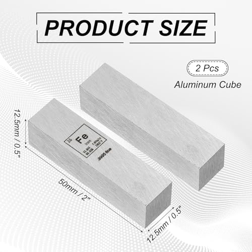 PATIKIL 2 Stück Eisenwürfel 0.5x0.5x2 Fe Dichtestab Hochdichte Elementstange Einzigartiger Metallwürfel Periodensystem Der Elemente Sammlungen Labor Experiment Lehrer Wissenschaftlicher