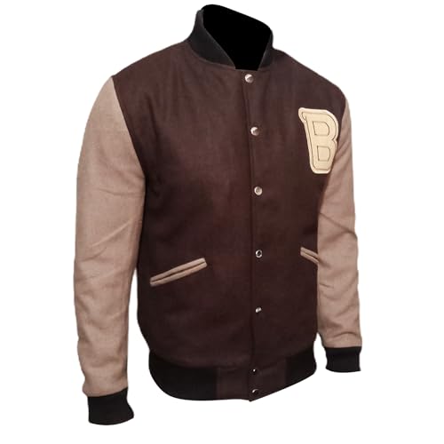 Hotline Miami Appealing Flight Bomber Varsity Jacket - Lightweight Brown Woolen Letterman Jacket for Men XS-3XL2