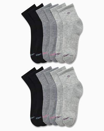 Image of Calvin Klein Womens 12 Pack Terry Cushioned High Quarter Socks