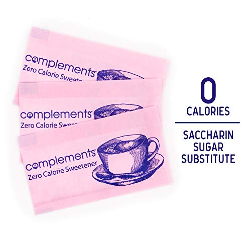 Complements Zero Calorie Saccharin Pink Sweetener Packets, 2000 Count