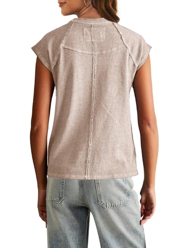 Yanekop Womens Short Sleeve Shirts Crewneck T Shirts Basic Tees Casual Summer Tops Cap Sleeve Tops Trendy Shirts3