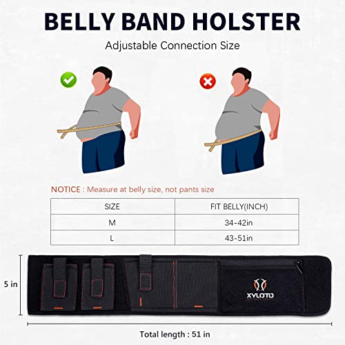 Belly Band Holster For Concealed Carry-Gun Holster For Women & Men Compatible Glock, Smith Wesson, Taurus, More-Breathable Neoprene Waistband Holster For Most Pistols And Revolvers By Xyloto (Left) #TOP4