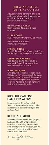 Teeccino Almond Amaretto Chicory Coffee Alternative - Ground Herbal Coffee That’s Prebiotic, Caffeine Free & Acid Free, Medium Roast, 11 Ounce (Pack of 6)