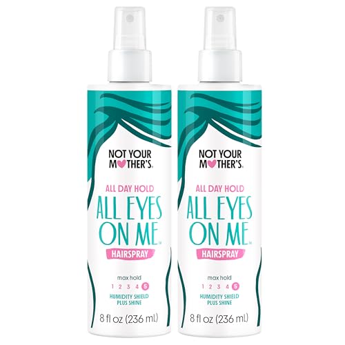 Not Your Mothers All Eyes On Me All-Day Hold Hairspray - (2-Pack) 8 fl oz - Strong Hold Soft Styles - Humidity Shield with Shine - Non-Aerosol Hairspray