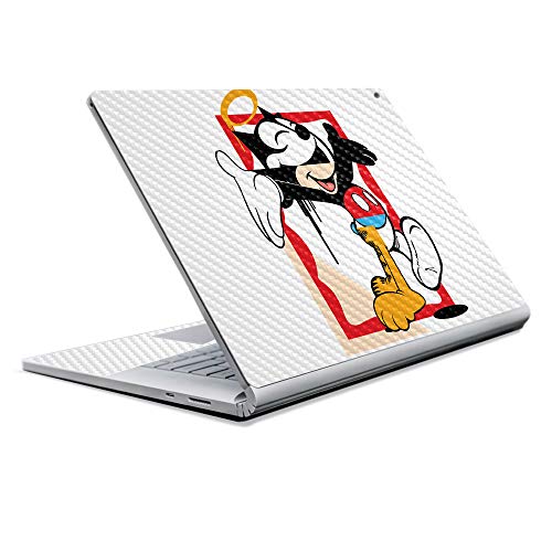 Image of MightySkins Carbon Fiber Skin for Microsoft Surface Book 2 13 inch (2017) - Characters Swap,Protective, Durable Textured Carbon Fiber Finish,Easy to Apply, Remove, and Change Styles,