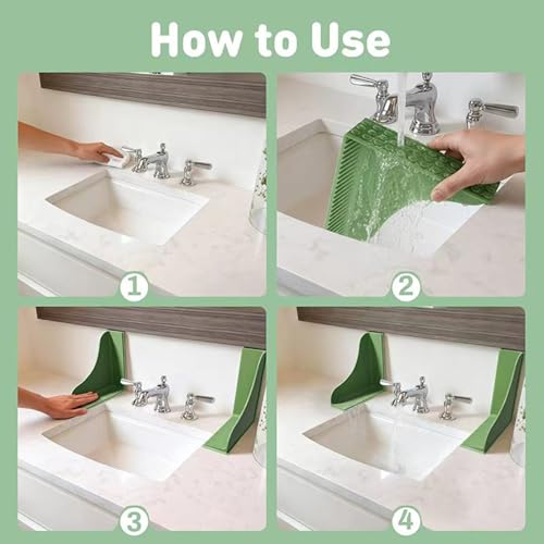 Barrière d'eau de douche durable en silicone blanc pour protection de meuble vasque - 5