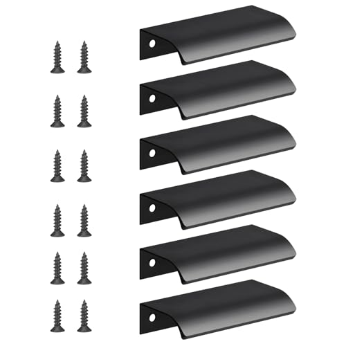 flintronic 6pcs Poignée d’Armoire, Invisible Poignées Meuble Tiroir, Poignées de porte Dissimulées Poignée Encastrée Affleurante Pour tiroirs portes...