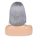 Dorabeauty Short Wigs 10 inches Natural Straight Bob Wigs for Black Women 130% Density Lace Front Wigs Human Hair with Natural Hairline (10, Grey)