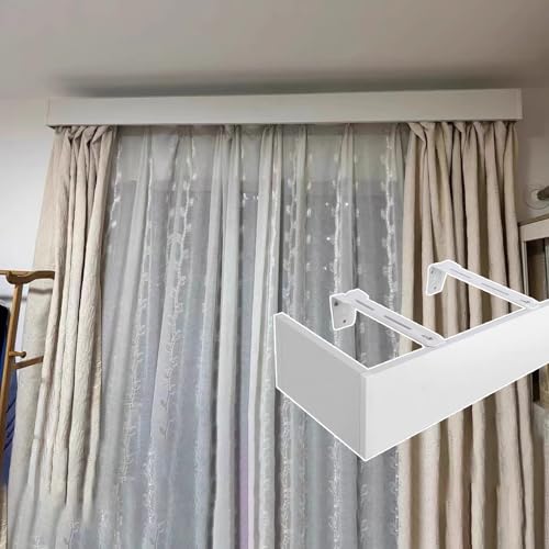 Cenefa para cortina de 290 cm con acabado de cornisa para pared y diseño estructural 2