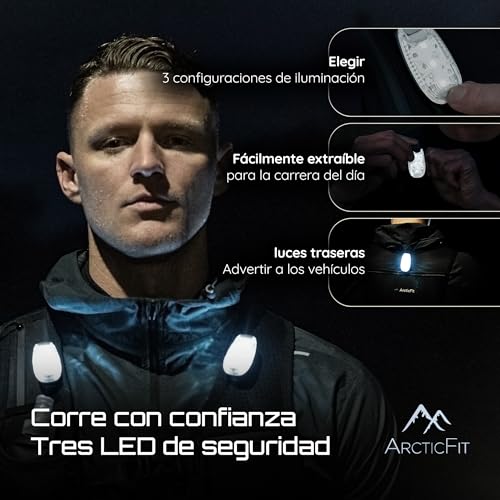 ArcticFit Chaleco para Correr con Luz LED - Ajustable, Reflectante Running, con Porta Móvil, Linterna Pecho Y Almacenamiento - Unisex, Ligero, Duradero Y Seguro para Entrenar De Noche - imagen 4