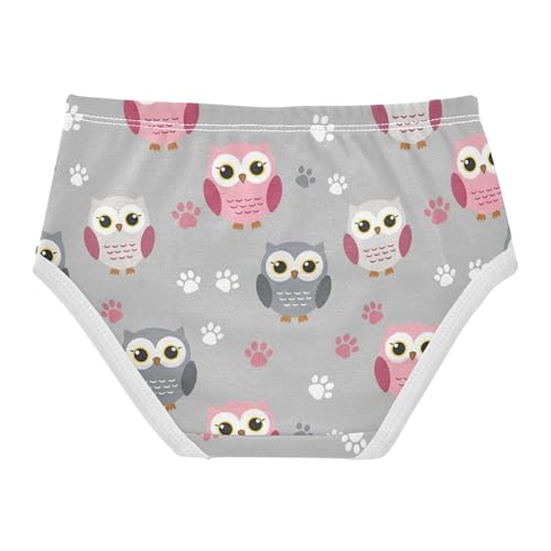 Cute Owls White Footprint Grey Girls Underwear Toddler 2t Cotton Little Girl Panties Personalized Kids Undies Briefs2