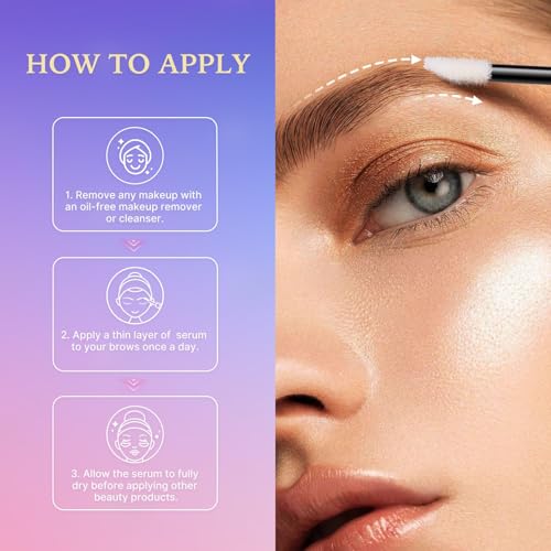 VieBeauti Eyebrow Growth Serum: Eyebrow Serum to Grow Brows with Advanced Formula to Boost Longer Fuller and Thicker Looking Eyebrows 3mL