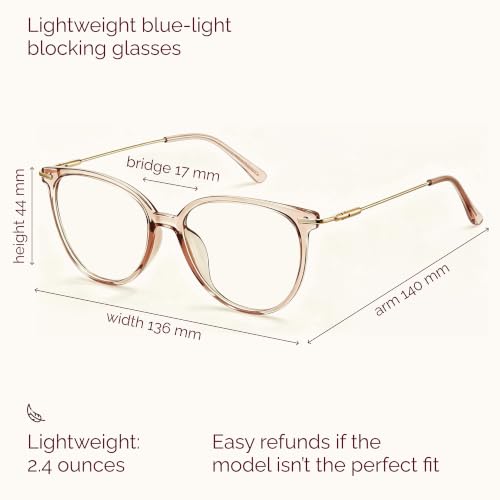 Image of Gaoye Blue Light Blocking Glasses - Trending Round TR90 Frames, Metal Arms, UV400 Protection - Matching Soft Case