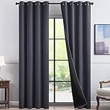 Topfinel Cortinas Aislantes Termicas El Calor Y Frio Cortinas 100% Opacas para Salon Y Dormitrorios 2 Piezas Cortinas con Anillos para La Habitacion De Juvenil Y Matrimonios 140x245 Color De Gris