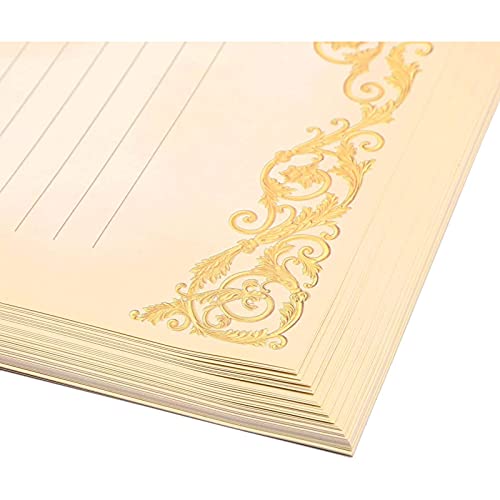 Vintage Lined Stationery Paper for Writing Letters, Ivory (8.5 x 11 In, 48 Sheets)