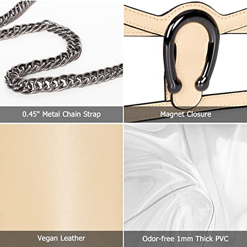 Image of Joryin Women's Stadium Approved Crossbody Bag for Women, Small Clear Bag Shoudler Purse with Chain Strap