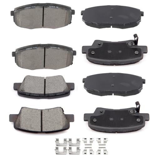 Image of Ceramic Pads Kits, D1445 D1397 SCITOO 8pcs Front Rear Brakes Pads Set Fit For Kia Soul 2014-2016