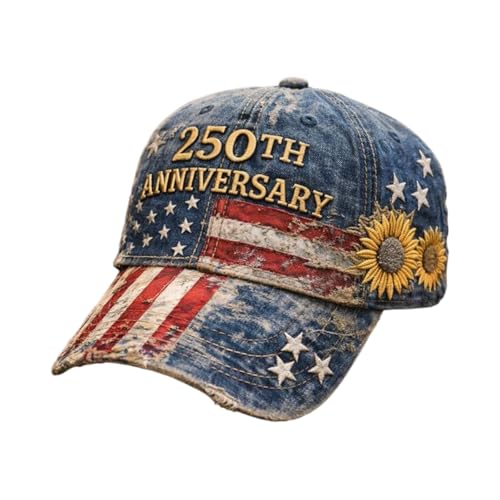 Patriots Hat,Red White and Blue Decorations Patriotic Theme 1776-2026 Baseball Cap Denim Athletic Accessories We The People Hat,Fashion Cowboy Independence Day Cap A One Size