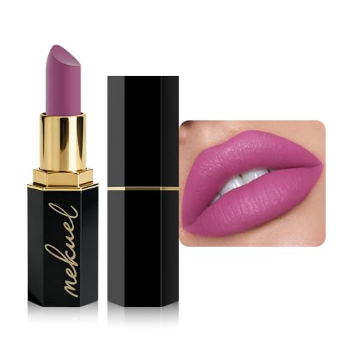 mekuel Magenta Purple Velvety Matte Lipstick for Women, Creamy Lipstick
