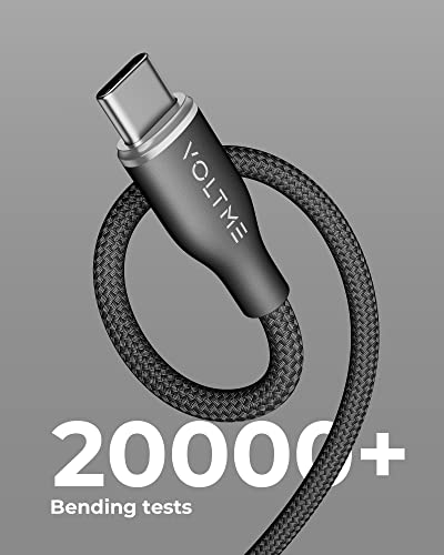 2-Pack VOLTME USB C Charger Cable 60W Type C Charger Fast Charging 3A Lead Nylon Braided Compatible with MacBook Pro 2021 iPad Air 5 Galaxy S23 S22 Ultra Huawei P30 P40,Google Pixel 6.0ft/1.8M Black - Image 4