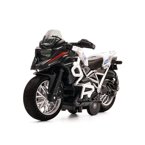 Image of FEXXA Police Motorcycle Toy - Pull Back Motorcycle Toys, Tiny Gift with Music Lighting, Latte Motorcycles Toy for Kids Boys Age 3-8 Year Old [NEW] (TOURTER Bike -White)