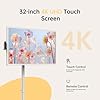 ApoloSign 32 inch UHD 4K Smart Portable TV Gen2, 16G +256G Storage, Android 15 OS, 15000mAh, Rolling TV on Wheels with Rotatable Touch Screen, Built-in Battery, Full Swivel Rotation, Voice Remote