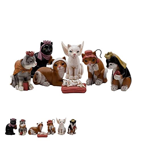 DRW Belen Secret Cats Resin 7 Pieces 15 cm