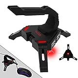 Tilted Nation Pro Esports Kabelhalter für Gaming-Maus, mit 4 USB-Hubs, für PC und Xbox, kabelgebundene Mäuse, kabelloses Kabelmanagement, rote LED