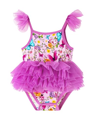 Baby Girls Camisole Bodysuit Toddler Ruffled Tulle Dress Sleeveless Summer Outfit Viscose from Bamboo Outfits 3-24M