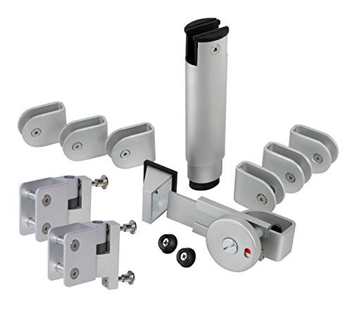 Cubicle Fittings Pack for 20mm Partition Toilet Cubicles in a Satin Anodised Aluminium Finish