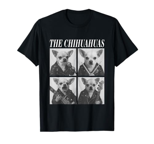 The Chihuahua Musicians Dogs Rock Music Emo Punk Band T-Shirt