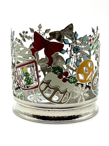 Bath & Body Works 3 Wick Candle Holder Sleeve Holiday Tea Party