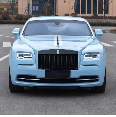 Image of WISDOM Baby Blue Glossy Vinyl Car Wrap Air Release, Self Adhesive, Vehicle wrap Sheet for Automotive Bike DIY Exterior Interior Decoration (Baby Blue Glossy, 20 Inch X 10 Feet)