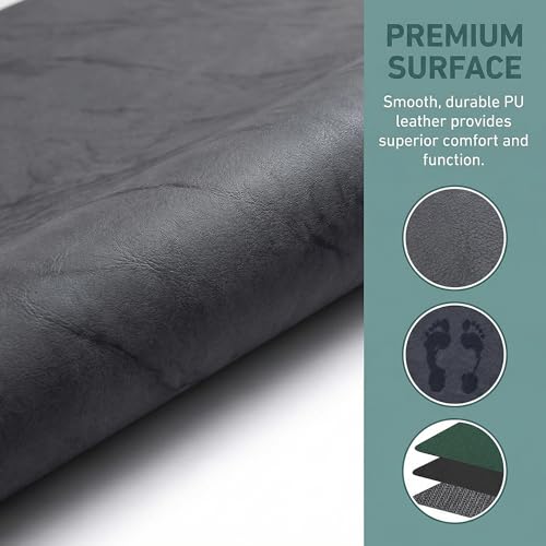 TOKLYUIE Super Absorbent Bath Mat Non Slip Anti Mould Marble Pattern Gray Bathroom Rug Mat Quick Drying Diatomaceous Earth Floor Mat for Bathroom(Black Gray, 45 * 70cm)