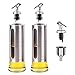 ZEYU ölflasche mit ausgießer und Trichter, essig öl flasche 500 ml (2er-Pack) olivenöl spender Edelstahl,essig und ölspender für küche Kochen Salat BBQ Pasta Grill Zubehör