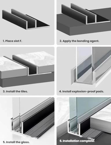 Abrazadera de cristal impermeable con perfil de aluminio antioxidante 6